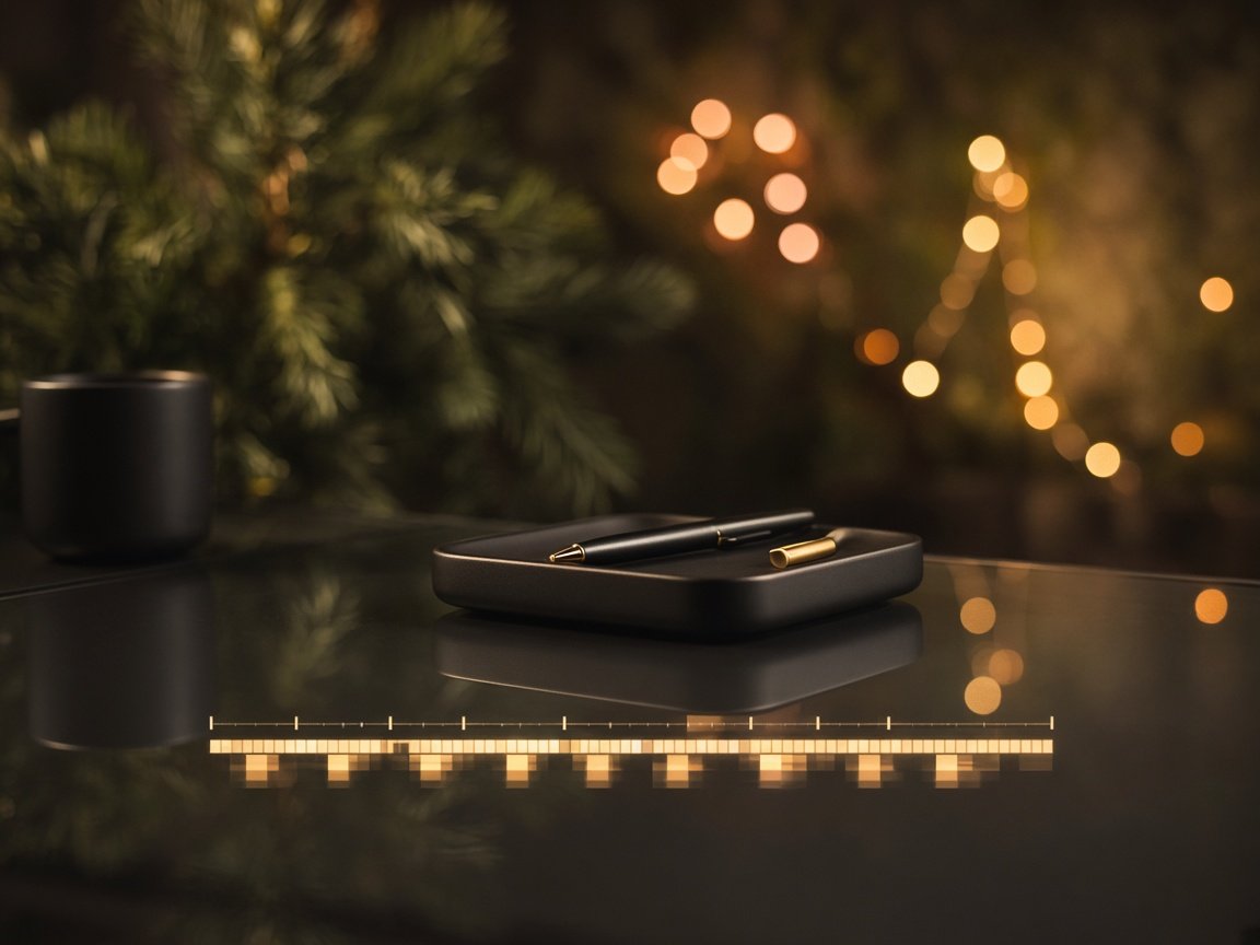 Motion design desk with soft apricot and gold light
